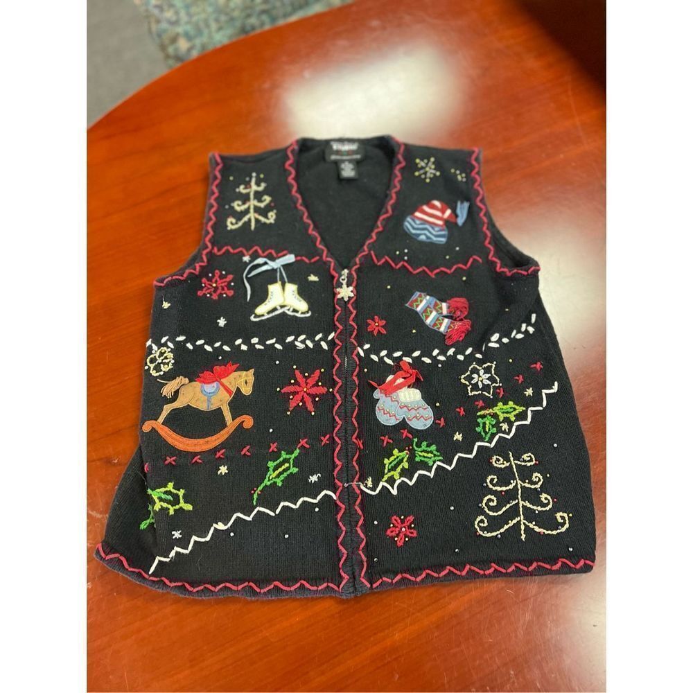 Vintage Designers Original Studio Joy Christmas Sweater Vest sz M